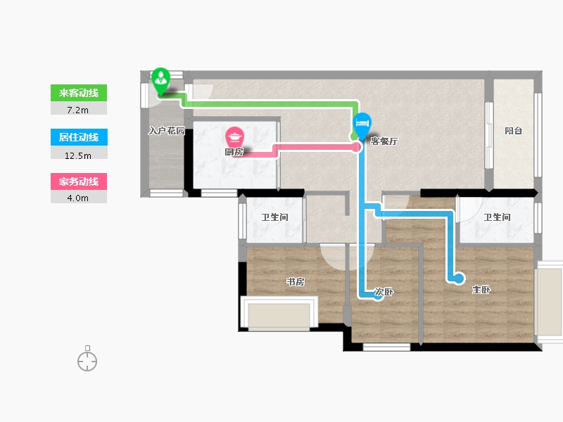 广东省-佛山市-翡翠西江-76.00-户型库-动静线