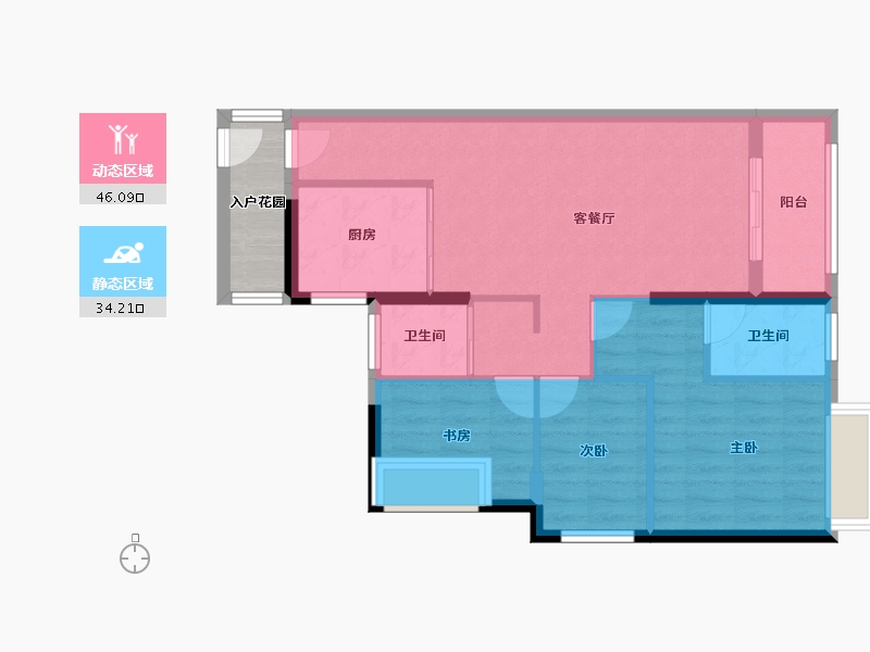 广东省-佛山市-翡翠西江-76.00-户型库-动静分区