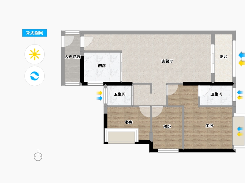 广东省-佛山市-翡翠西江-76.00-户型库-采光通风