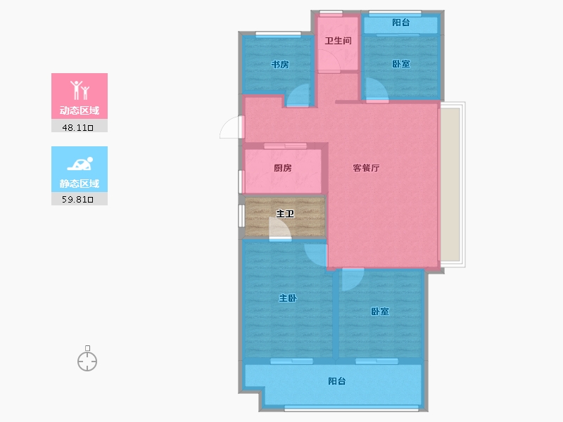 浙江省-湖州市-风华广场-101.60-户型库-动静分区