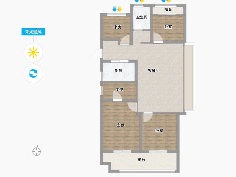 浙江省-湖州市-风华广场-101.60-户型库-采光通风