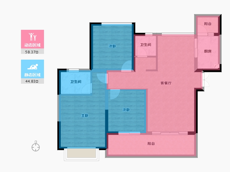 四川省-成都市-交投星月湖畔-92.10-户型库-动静分区