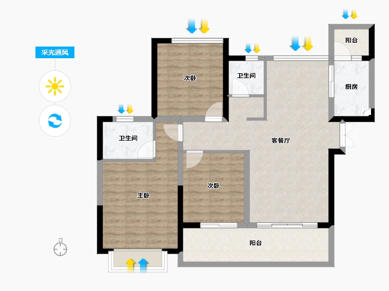 四川省-成都市-交投星月湖畔-92.10-户型库-采光通风