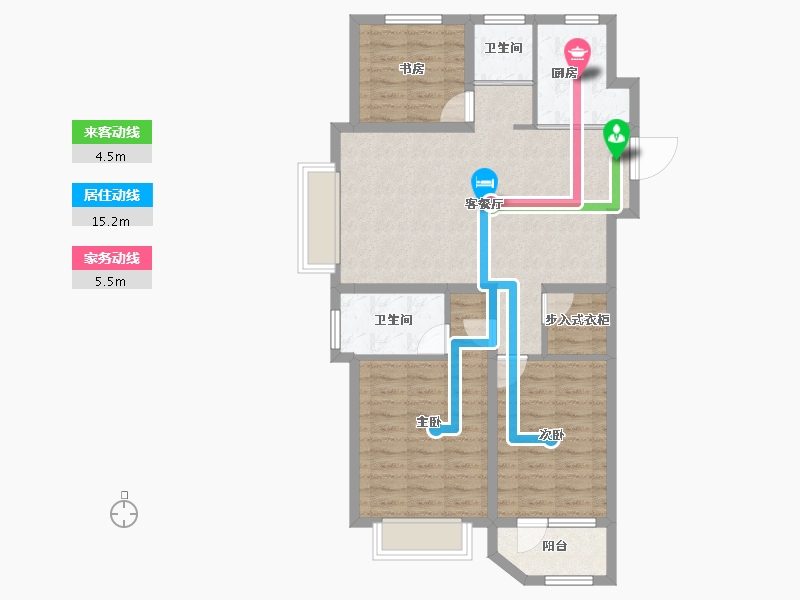 山东省-临沂市-宝丽·江山樾-86.71-户型库-动静线