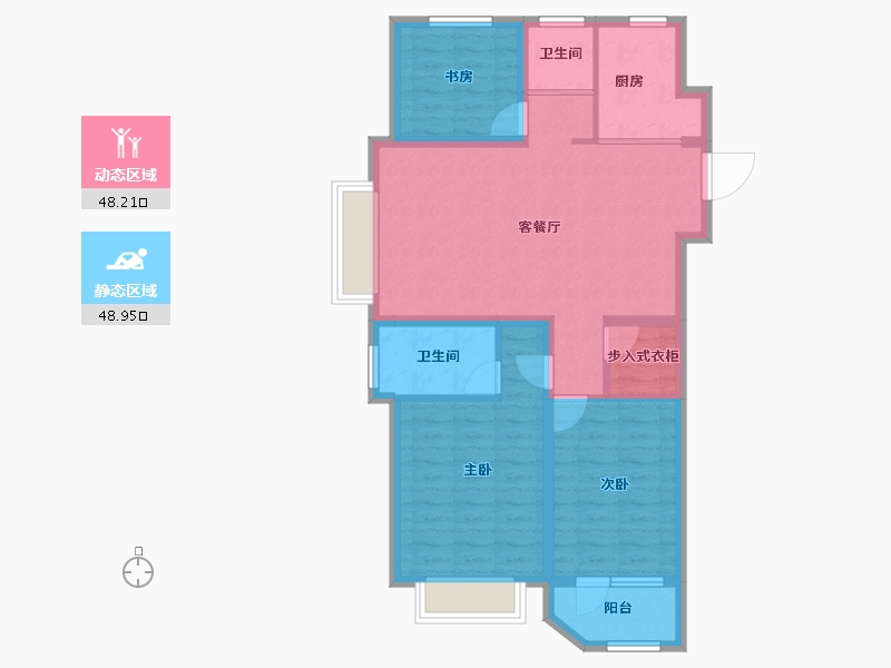 山东省-临沂市-宝丽·江山樾-86.71-户型库-动静分区