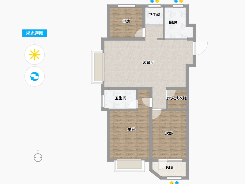 山东省-临沂市-宝丽·江山樾-86.71-户型库-采光通风