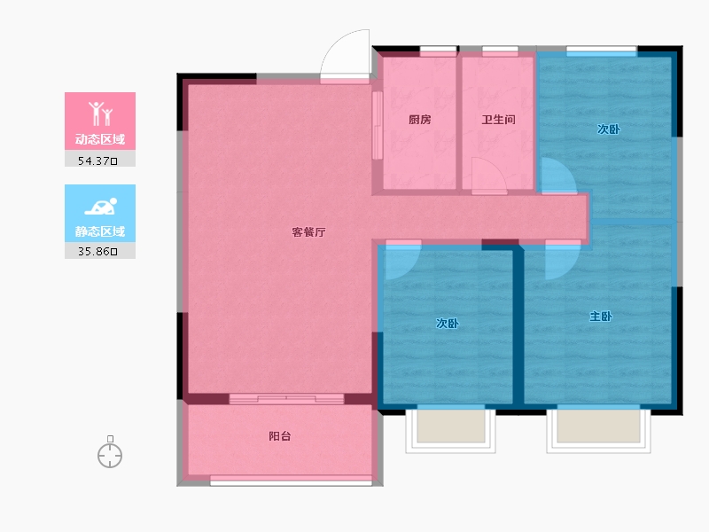 山东省-临沂市-松鹤一品-81.28-户型库-动静分区