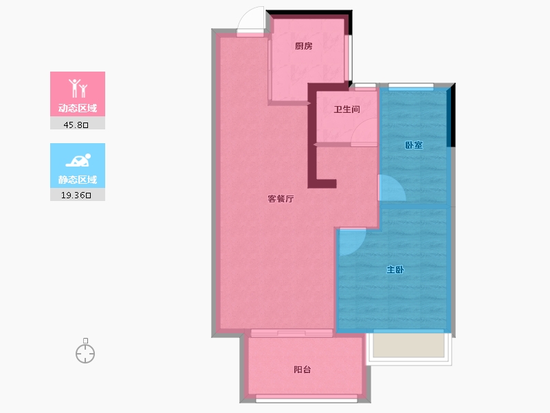 浙江省-嘉兴市-雅居乐悦是庄春风渡-58.40-户型库-动静分区