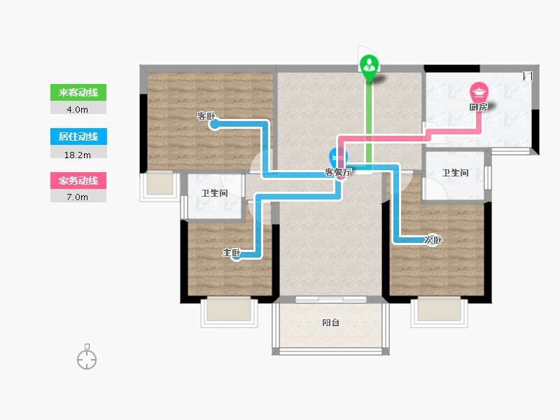 广东省-韶关市-碧桂园太阳城-90.43-户型库-动静线