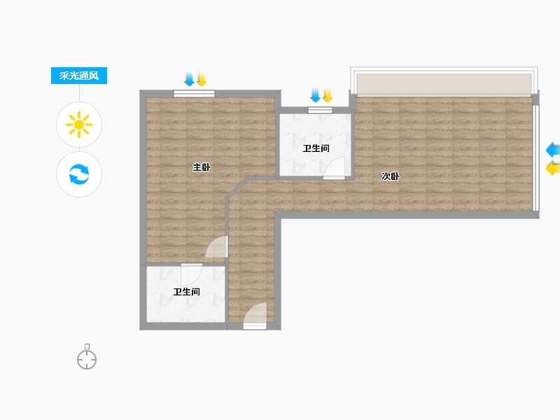 河南省-洛阳市-君河湾-73.09-户型库-采光通风