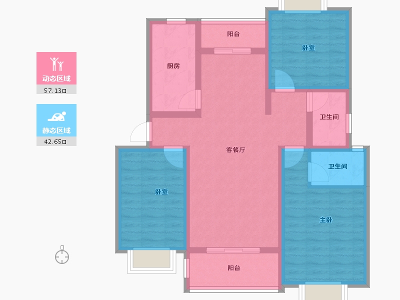 河南省-信阳市-兴和城小区-88.00-户型库-动静分区