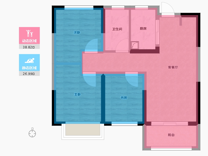 河南省-郑州市-1-67.00-户型库-动静分区