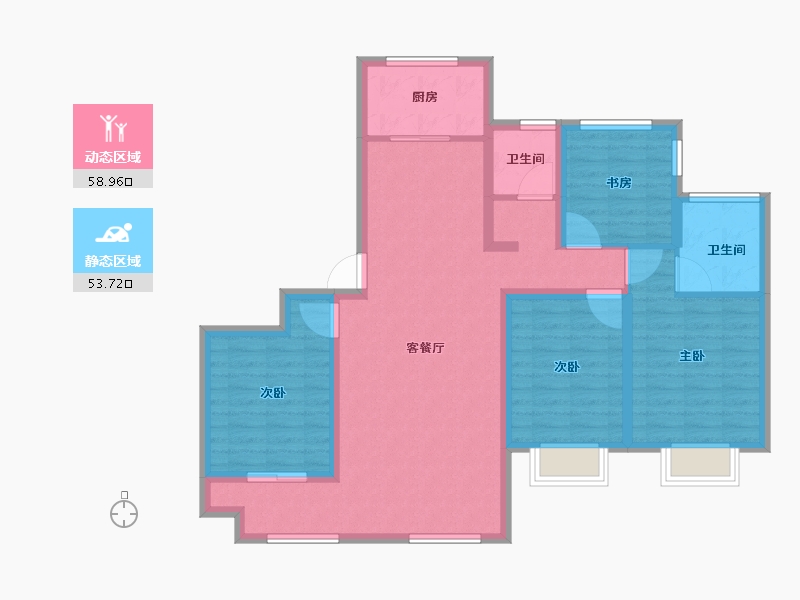 河南省-信阳市-百江·富淮城-100.55-户型库-动静分区