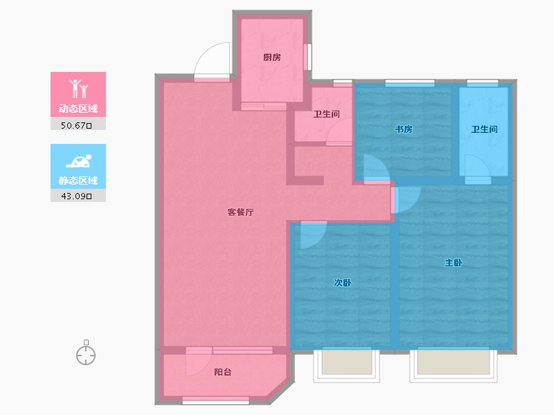 山东省-临沂市-宝丽·江山樾-83.04-户型库-动静分区