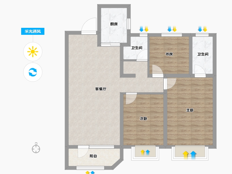 山东省-临沂市-宝丽·江山樾-83.04-户型库-采光通风