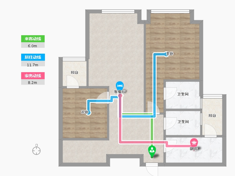 重庆-重庆市-龙湖紫云台-79.00-户型库-动静线