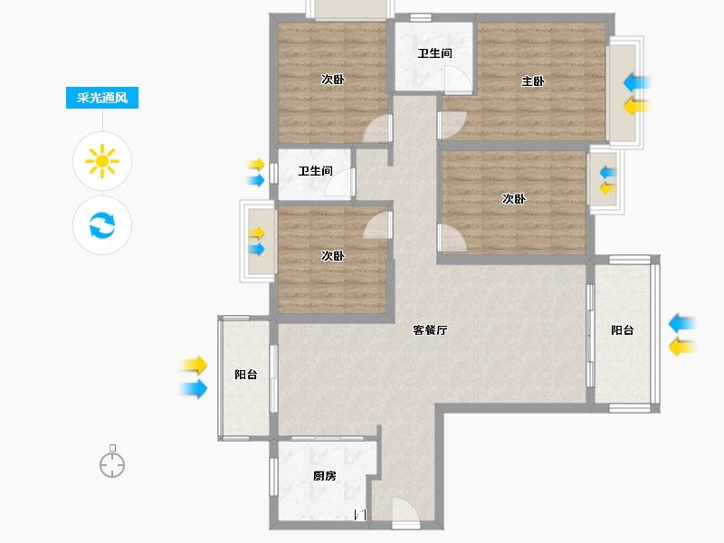 广西壮族自治区-梧州市-汇洋国际-100.00-户型库-采光通风