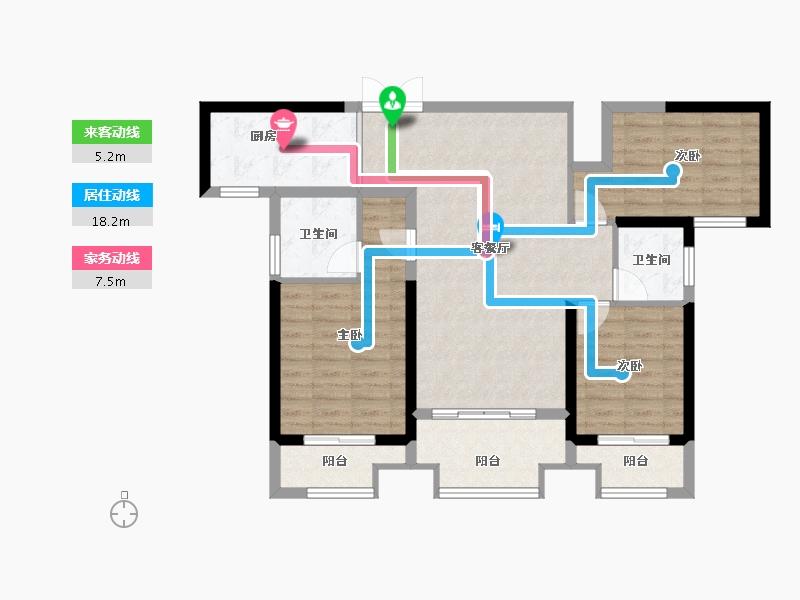 湖南省-长沙市-长房金阳府-92.15-户型库-动静线