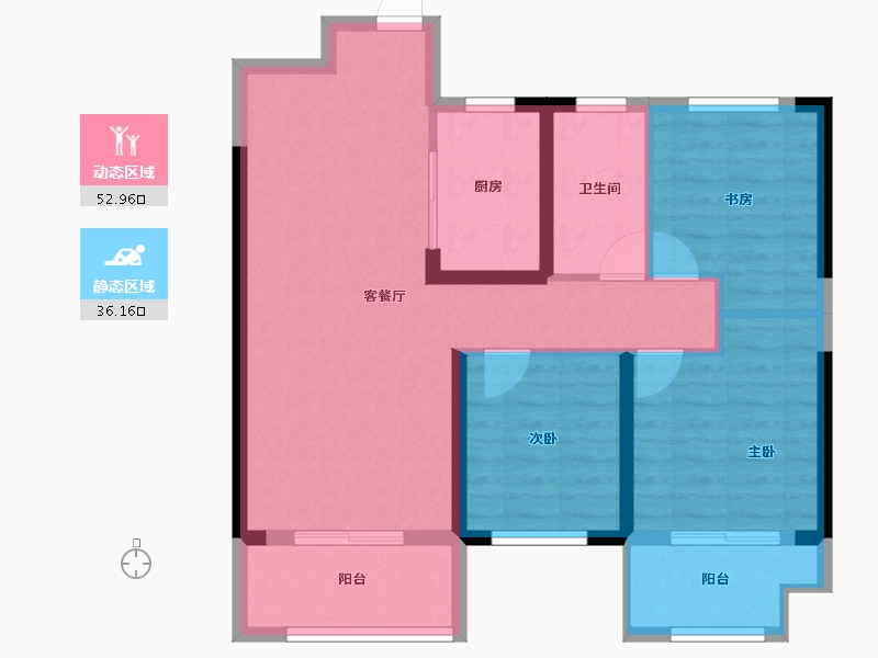 湖南省-长沙市-长房金阳府-79.57-户型库-动静分区