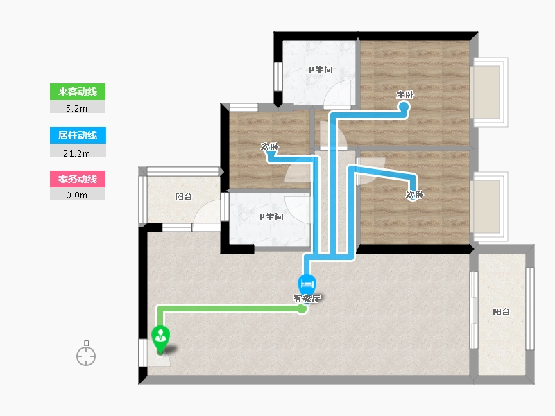 广东省-佛山市-翡翠西江-76.00-户型库-动静线