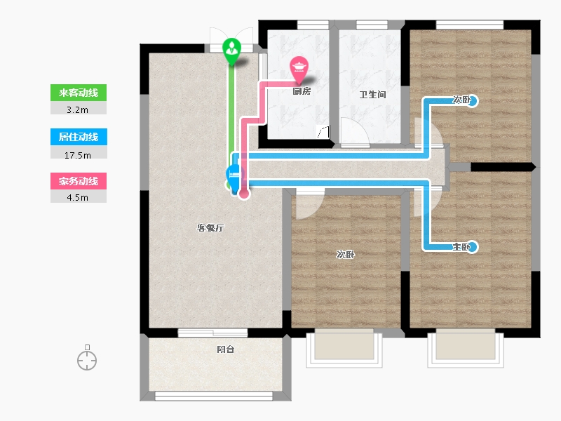 陕西省-西安市-天鹅湖-85.06-户型库-动静线