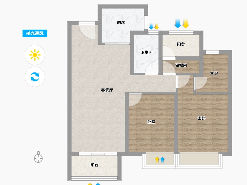 浙江省-湖州市-风华广场-79.20-户型库-采光通风