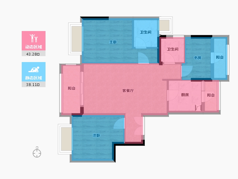 重庆-重庆市-天宸云著-75.00-户型库-动静分区