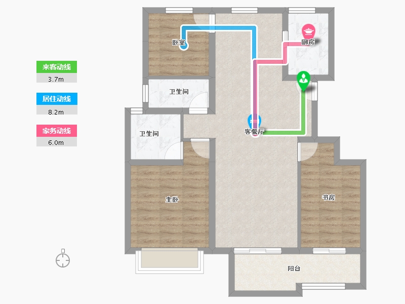 浙江省-嘉兴市-雅居乐悦是庄春风渡-87.20-户型库-动静线