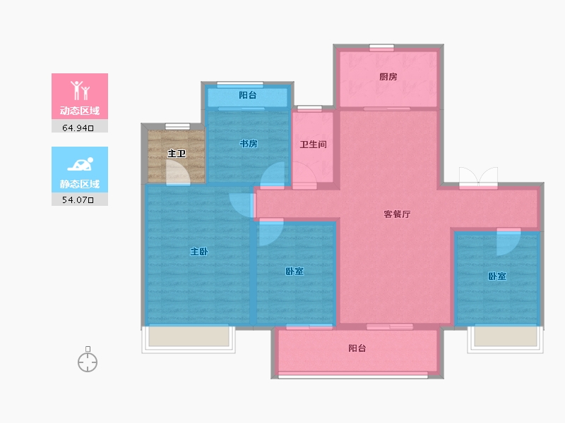 浙江省-湖州市-织里吾悦广场-111.20-户型库-动静分区