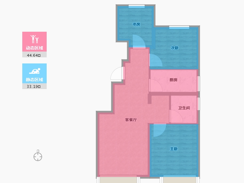 北京-北京市-中建学府印悦-69.61-户型库-动静分区