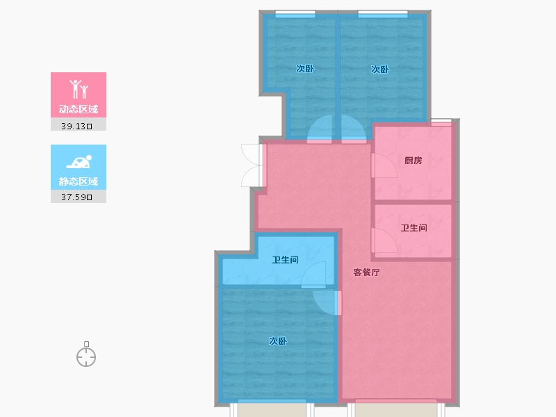 北京-北京市-天时汤山，御邸-68.27-户型库-动静分区