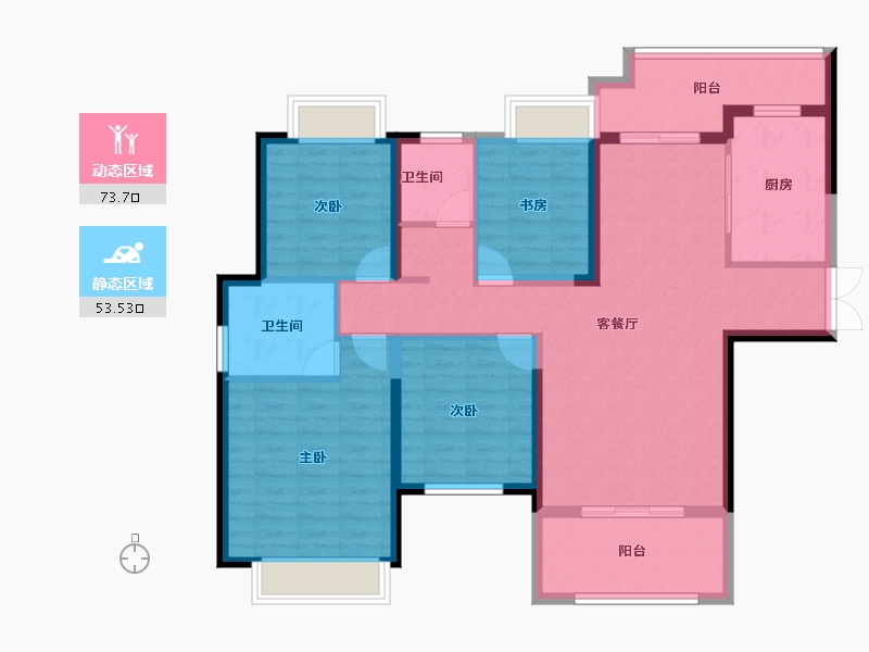 湖南省-长沙市-长房金阳府-114.02-户型库-动静分区