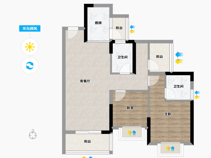 广东省-佛山市-信业悦容台-68.01-户型库-采光通风