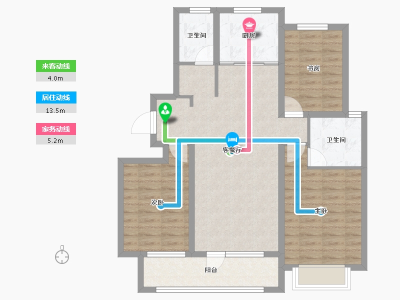 山东省-临沂市-宝丽·江山樾-87.62-户型库-动静线