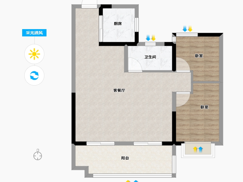 安徽省-合肥市-祥生雲境-81.60-户型库-采光通风