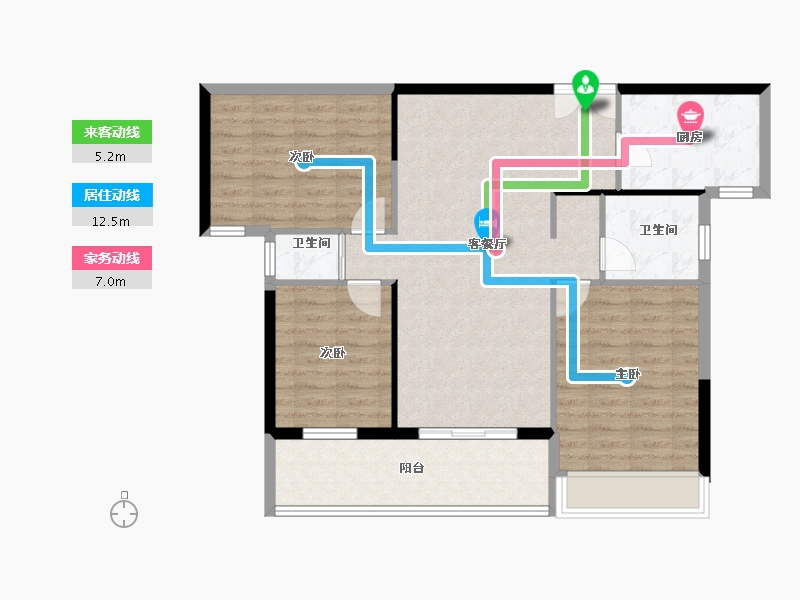 河南省-洛阳市-君河湾-95.40-户型库-动静线