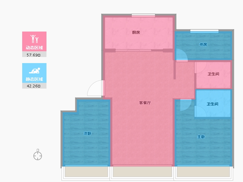 黑龙江省-哈尔滨市-中海文昌府-90.08-户型库-动静分区