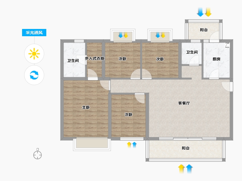 广西壮族自治区-南宁市-光明城市四期-107.75-户型库-采光通风