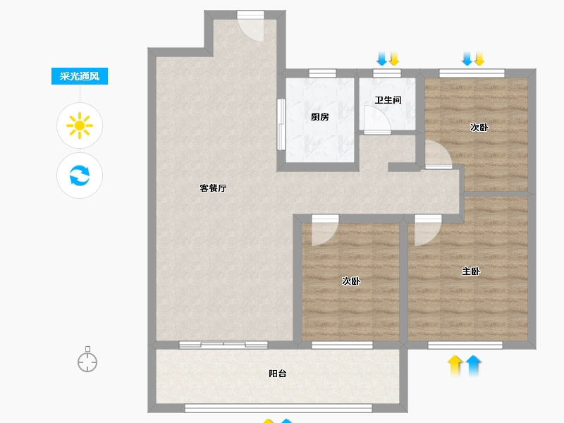 山东省-菏泽市-西城一品-92.00-户型库-采光通风