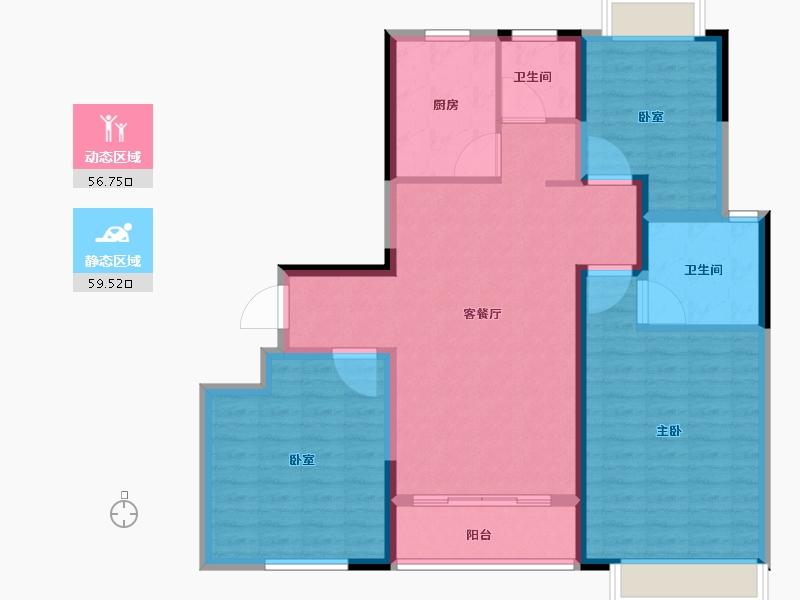 河南省-信阳市-审计嘉园-104.81-户型库-动静分区