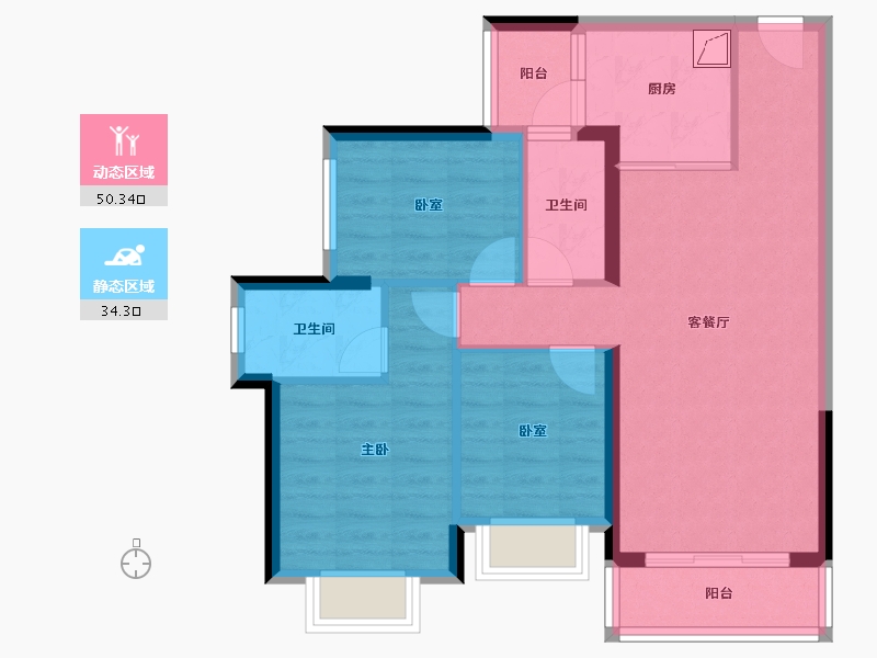 广东省-佛山市-华福珑熹水岸-75.07-户型库-动静分区