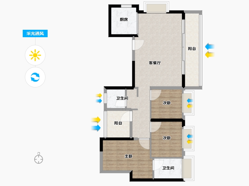 广东省-广州市-美的江上法启-95.01-户型库-采光通风