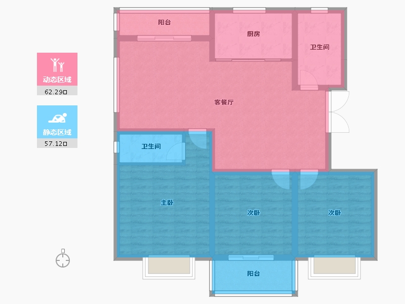 浙江省-宁波市-昌庭嘉园-107.58-户型库-动静分区