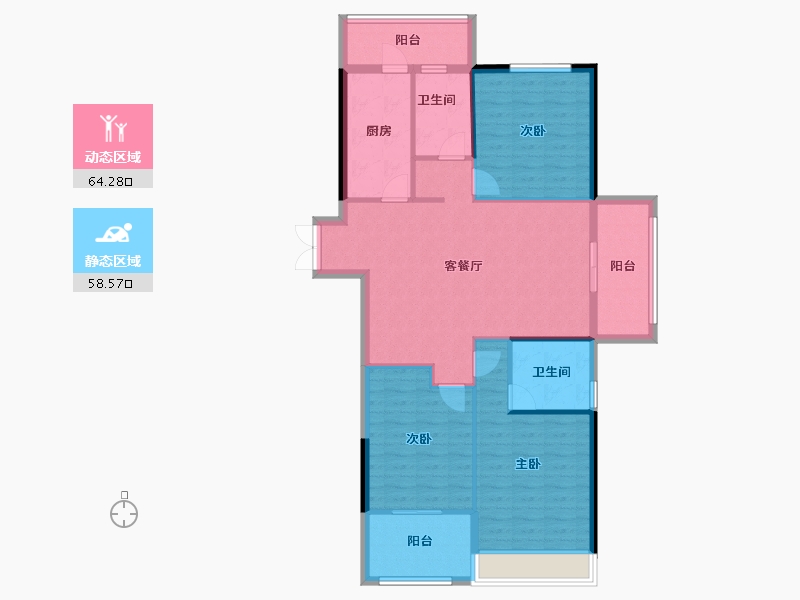 河南省-洛阳市-君河湾-111.62-户型库-动静分区