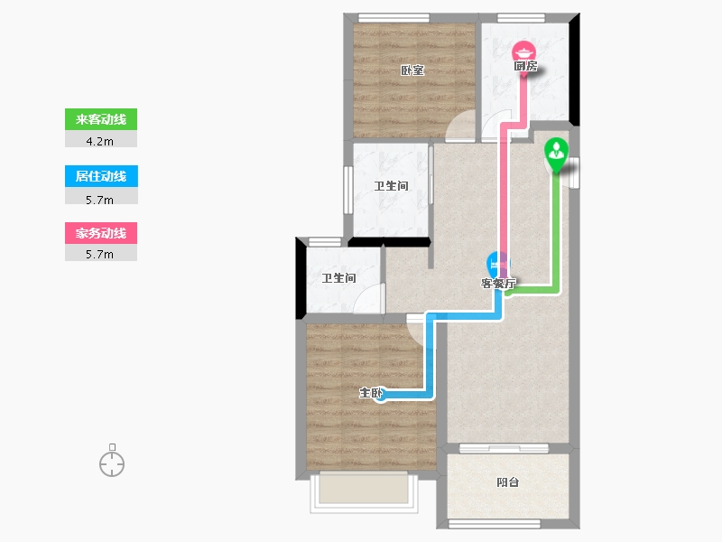 浙江省-嘉兴市-雅居乐悦是庄春风渡-71.20-户型库-动静线