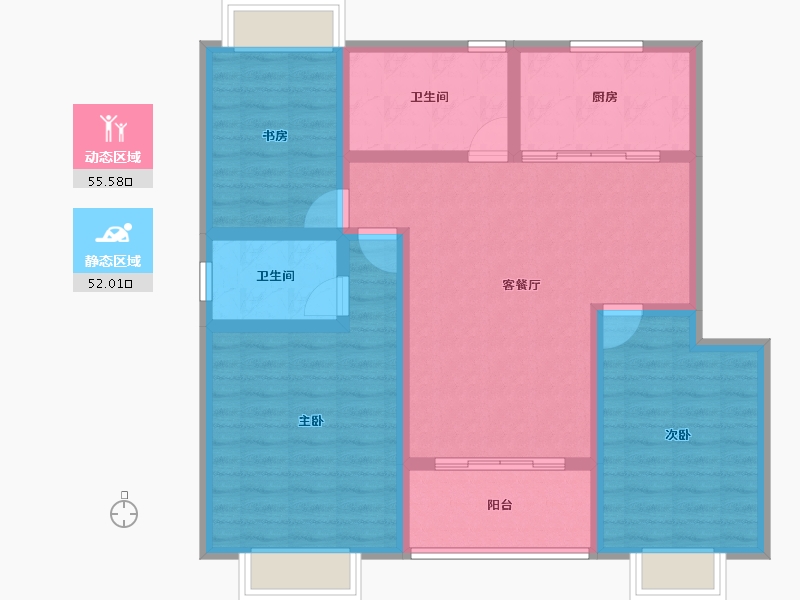 浙江省-宁波市-昌庭嘉园-95.76-户型库-动静分区