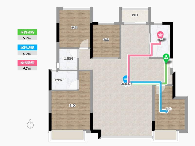 湖南省-长沙市-爱情公望府-99.57-户型库-动静线