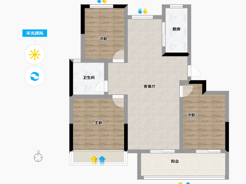 山东省-济南市-新鸥鹏教育城-86.97-户型库-采光通风