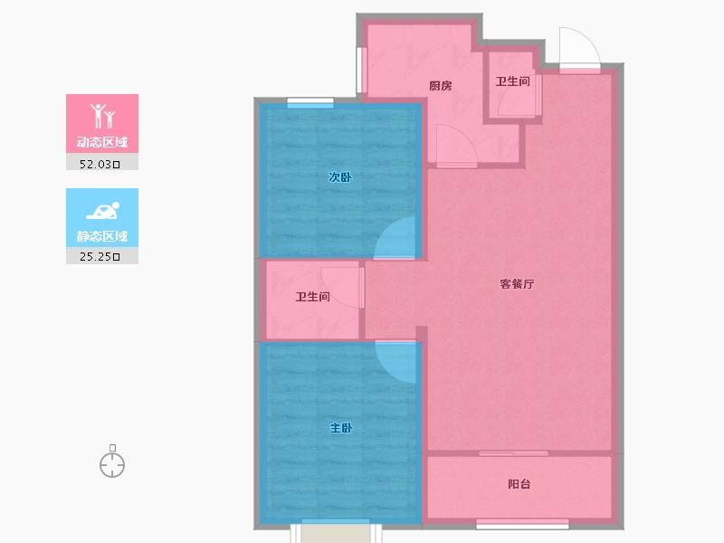 河北省-保定市-卓正上东区-69.49-户型库-动静分区