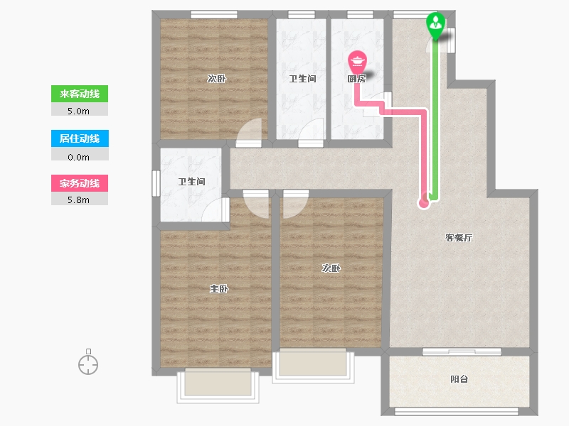 陕西省-西安市-天鹅湖-108.00-户型库-动静线